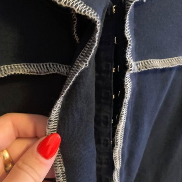 NWOT - Inverted-Seam Navy Collared Top - Picture 6 of 8